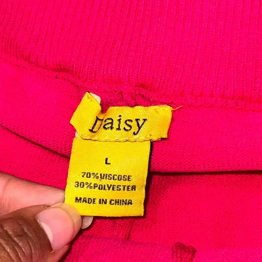 Daisy Tennis Skirt Skort Womens Large Pink Pleated Athletic Ribbed Waistband